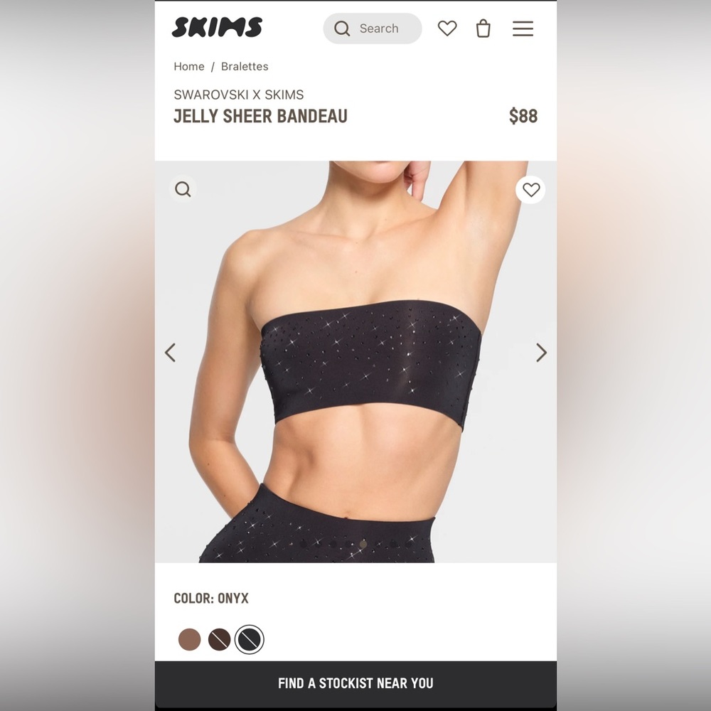 NWT SKIMS Bandeau with Swarovski crystals. limited-edition Swarovski x SKIMS
